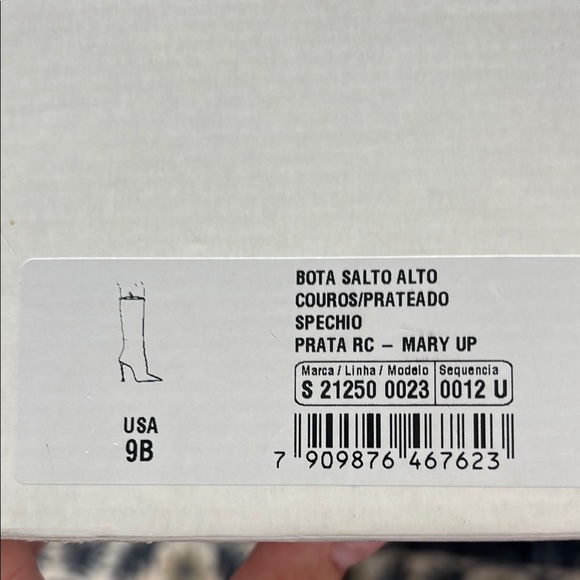 SCHUTZ Silver Heeled Boots with Metallic Finish - Picture 9 of 9